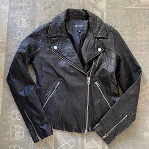 Madewell Washed Leather Motorcycle Jacket New